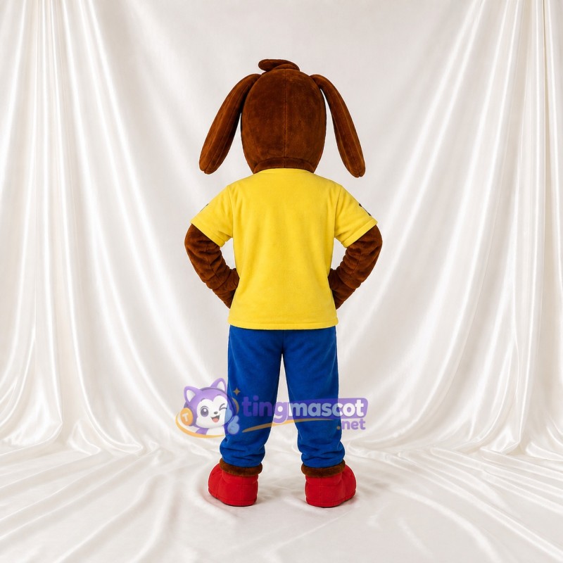 Brown and Yellow Dog Mascot Costume Full Body for Adults School Events