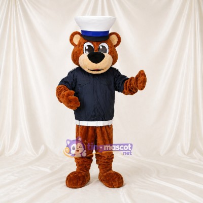 Brown Sailor Bear Mascot Costume Full Body for Adults Promotions