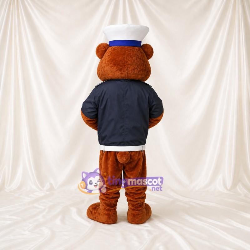 Brown Sailor Bear Mascot Costume Full Body for Adults Promotions