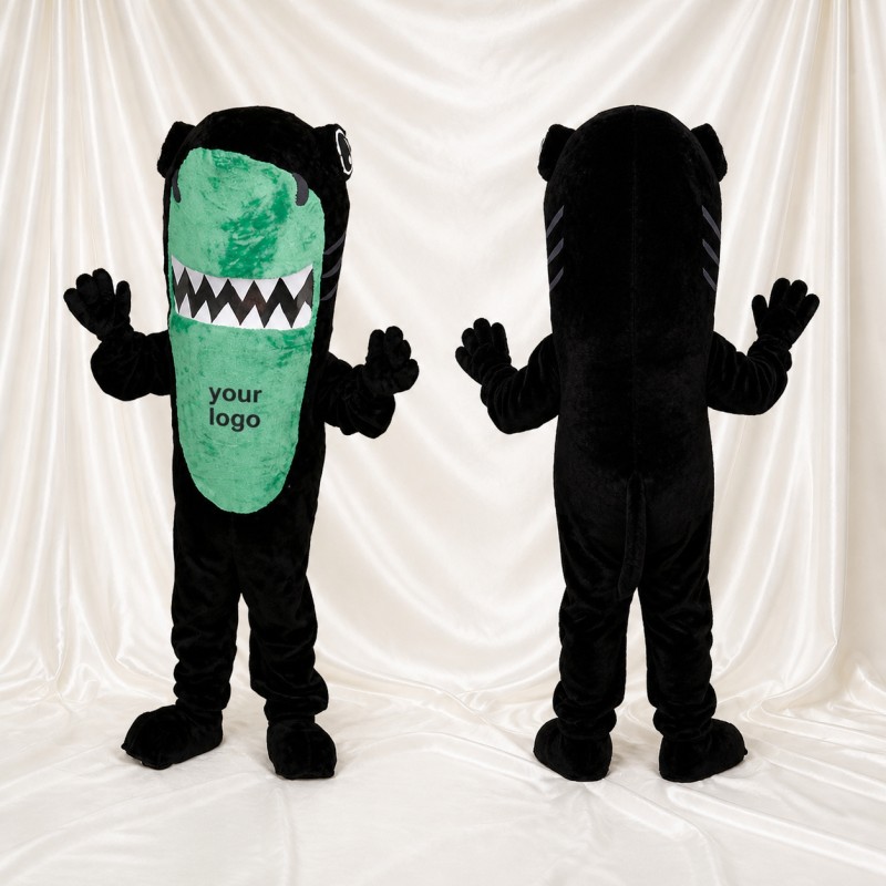 Black Monster Mascot Costume Full Body for Adults School Events
