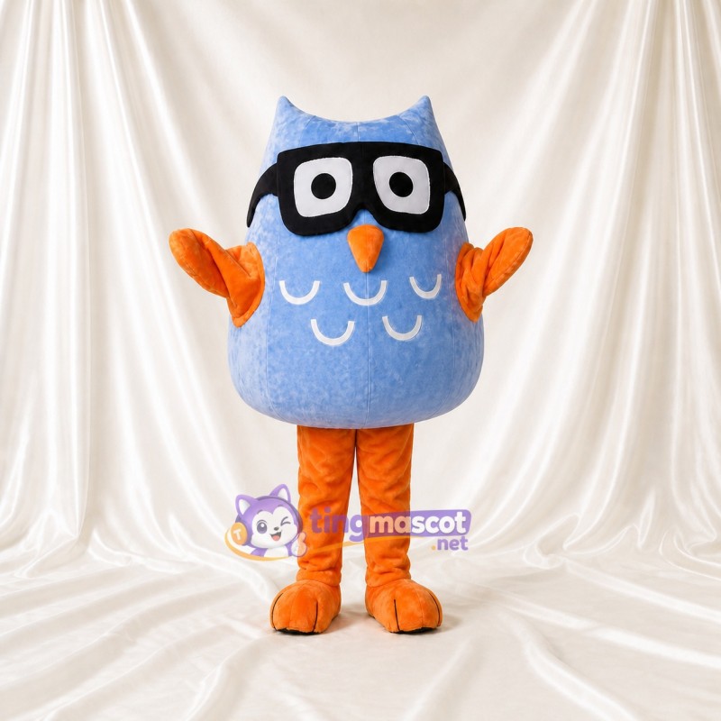 Hibou Bleu Clair Costume de mascotte intégral pour adultes Événements scolaires