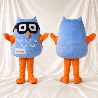 Hibou Bleu Clair Costume de mascotte intégral pour adultes Événements scolaires