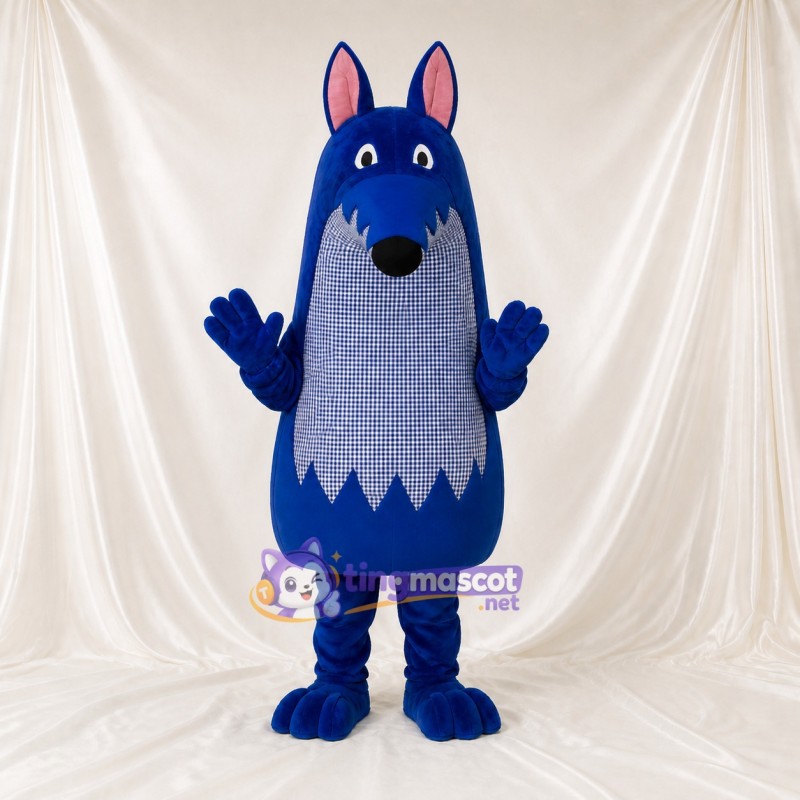 Blue Dog Mascot Costume Full Body for Adults School Events