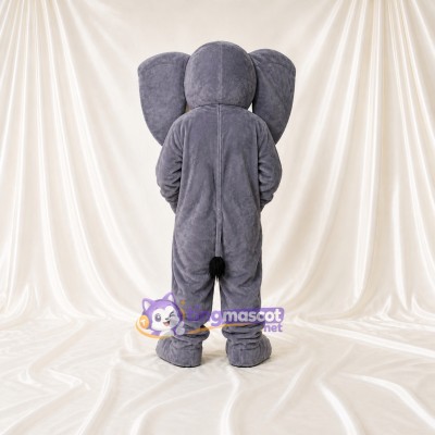 Gray Elephant Mascot Costume Full Body for Adults School Events