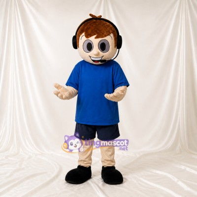 Headphone Boy Mascot Costume Full Body for Adults School Events