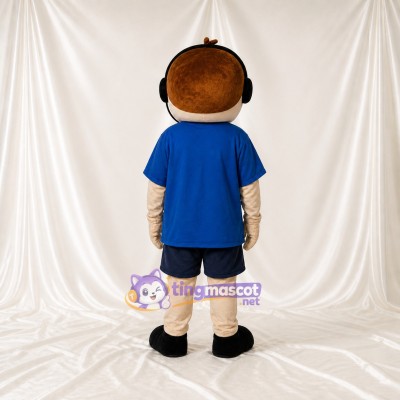 Headphone Boy Mascot Costume Full Body for Adults School Events