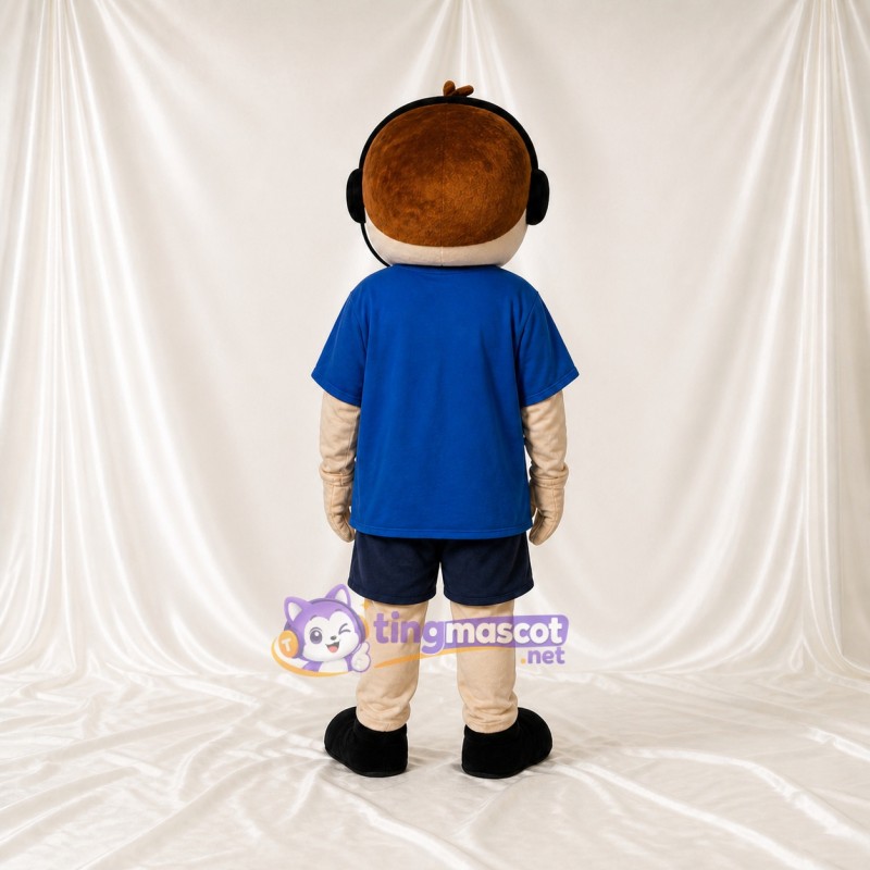 Headphone Boy Mascot Costume Full Body for Adults School Events