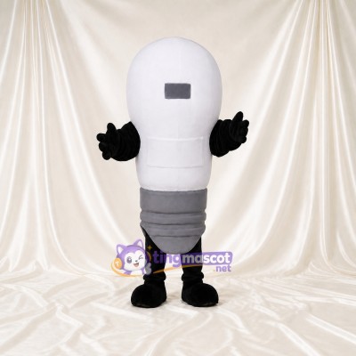 White Light Bulb Mascot Costume Full Body for Adults Promotions