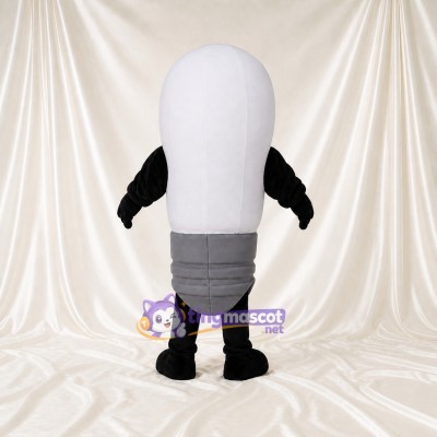 White Light Bulb Mascot Costume Full Body for Adults Promotions