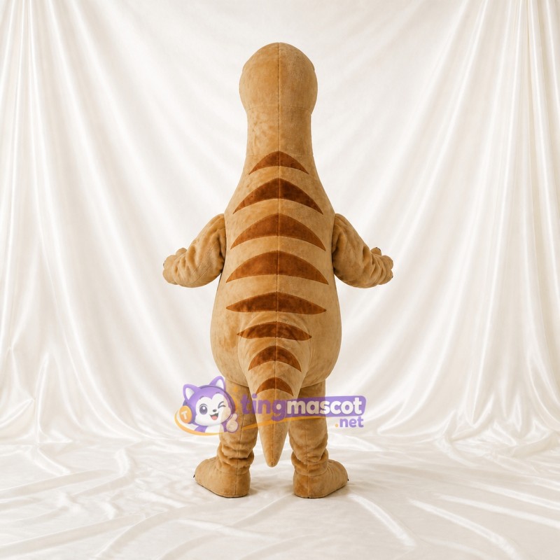 Tan Construction Dinosaur Mascot Costume Full Body for Adults School Events