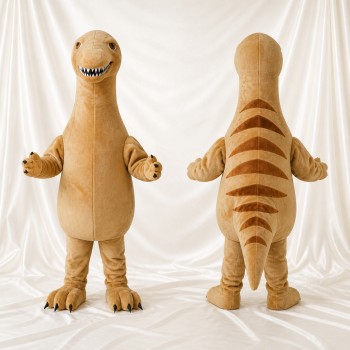 Dinosaure de construction fauve Costume de mascotte intégral pour adultes Événements scolaires
