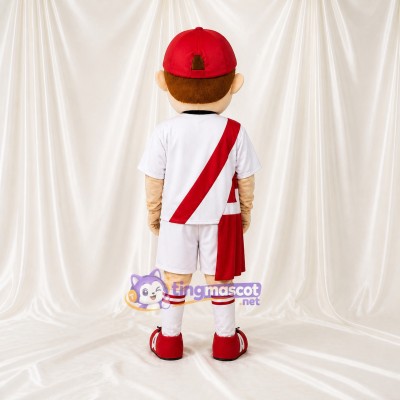 White Soccer Boy Mascot Costume Full Body for Adults Sports Events