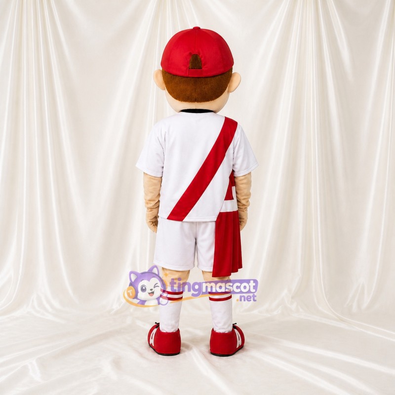 White Soccer Boy Mascot Costume Full Body for Adults Sports Events