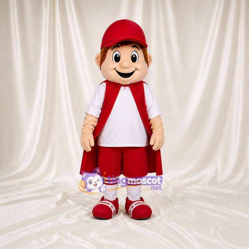 Soccer Hero Boy Mascot Costume Full Body for Adults Sports Events