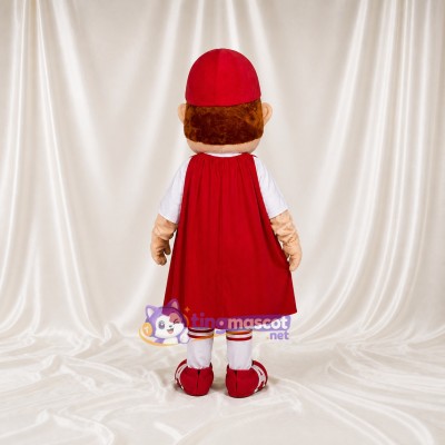 Soccer Hero Boy Mascot Costume Full Body for Adults Sports Events
