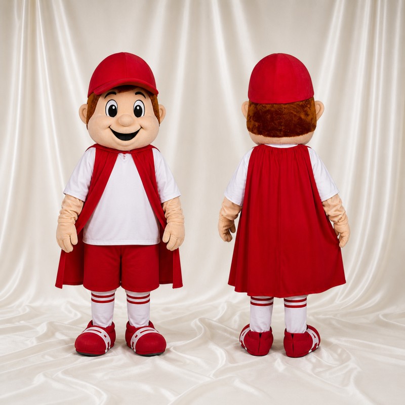 Soccer Hero Boy Mascot Costume Full Body for Adults Sports Events
