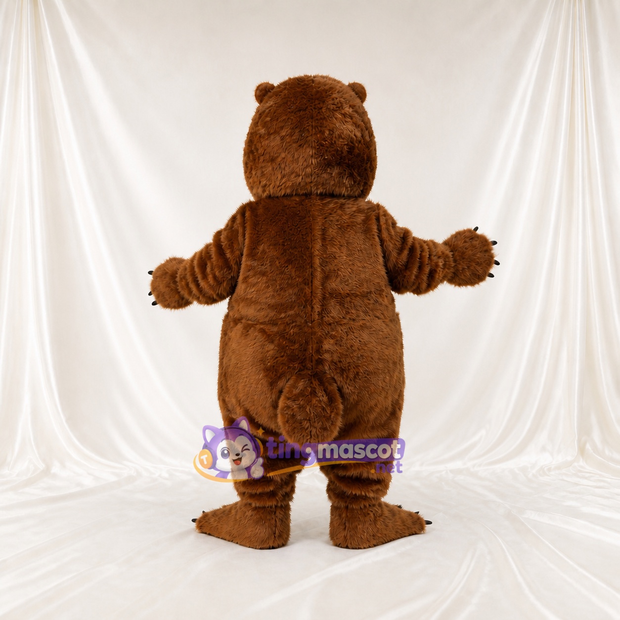 Brown and Tan Beaver Mascot Costume Full Body for Adults School Events Brown and Tan Beaver Mascot Costume Full Body for Adults School Events