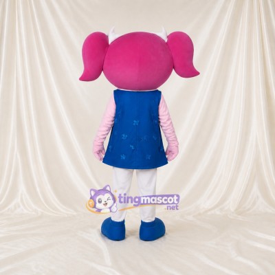 Fille de dessin animé Rose Costume de mascotte intégral pour adultes Événements scolaires
