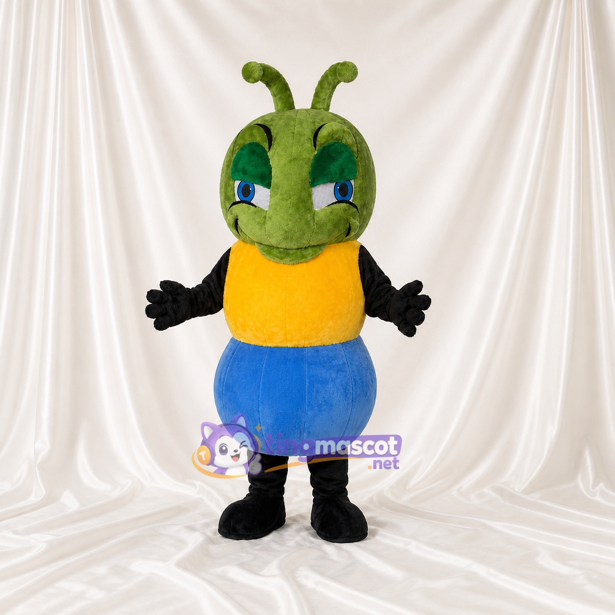 Green Construction Caterpillar Mascot Costume Full Body for Adults School Events Green Construction Caterpillar Mascot Costume Full Body for Adults School Events