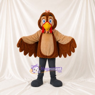 Construction Turkey Mascot Costume Full Body for Adults School Events