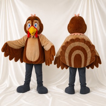 Construction Turkey Mascot Costume Full Body for Adults School Events