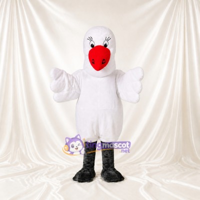 White Bird Mascot Costume Full Body for Adults School Events