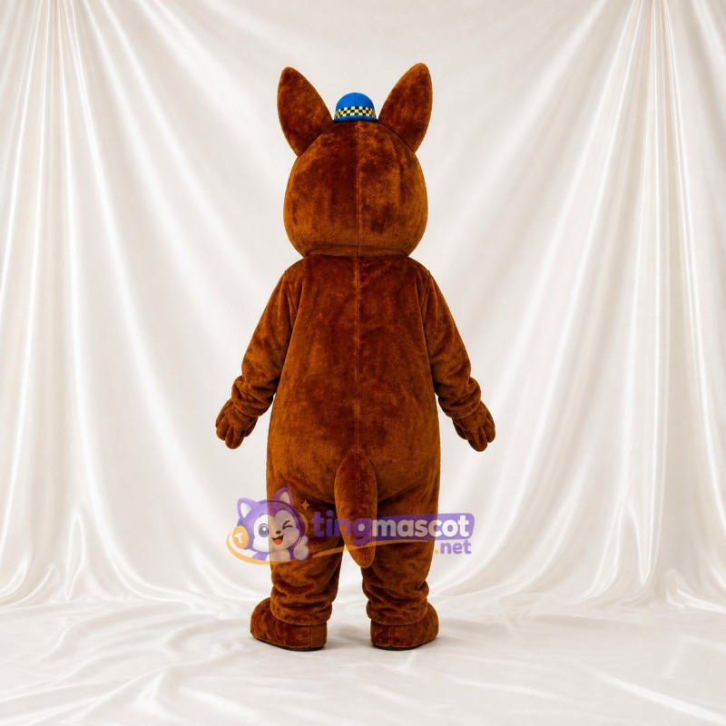 Brown and Blue Kangaroo Mascot Costume Full Body for Adults School Events