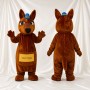 Brown and Blue Kangaroo Mascot Costume Full Body for Adults School Events