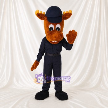 Brown Moose Athlete Mascot Costume Full Body for Adults Sports Events
