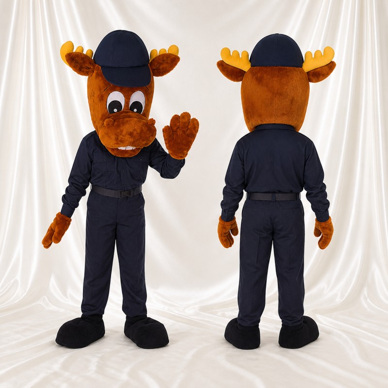 Brown Moose Athlete Mascot Costume Full Body for Adults Sports Events