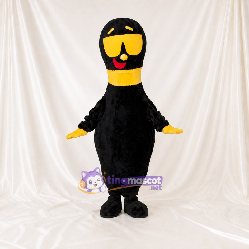 Black Front Bold Bottle Character Mascot Costume Full Body for Adults Promotions