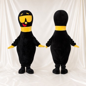 Black Front Bold Bottle Character Mascot Costume Full Body for Adults Promotions