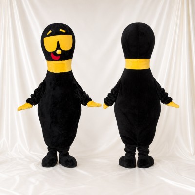 Black Front Bold Bottle Character Mascot Costume Full Body for Adults Promotions