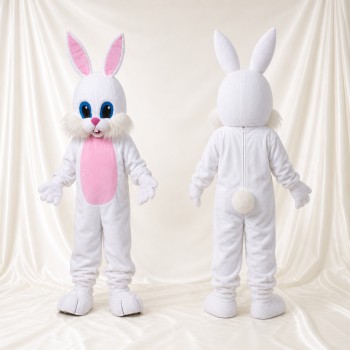 Lapin Blanc de Construction Costume de mascotte intégral pour adultes Événements scolaires