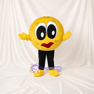 Yellow Smiley Face Mascot Costume Full Body for Adults Promotions