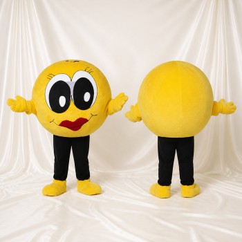 Yellow Smiley Face Mascot Costume Full Body for Adults Promotions