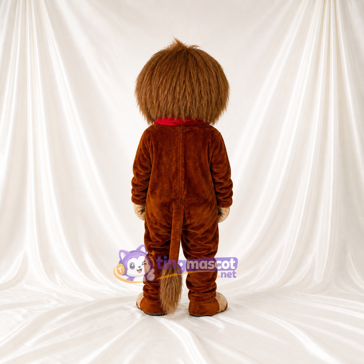 Brown Brown and Red Lion Mascot Costume Full Body for Adults School Events Brown Brown and Red Lion Mascot Costume Full Body for Adults School Events