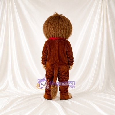 Brown Brown and Red Lion Mascot Costume Full Body for Adults School Events