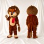Brown Brown and Red Lion Mascot Costume Full Body for Adults School Events
