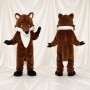 Brown Construction Fox Mascot Costume Full Body for Adults School Events