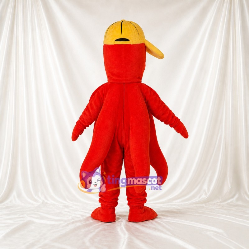 Red Octopus Mascot Costume Full Body for Adults School Events