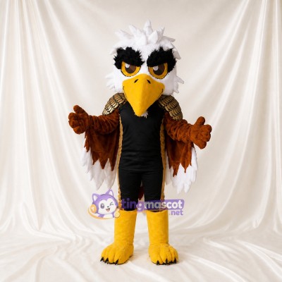 Brown and Black Eagle Athlete Mascot Costume Full Body for Adults Sports Events