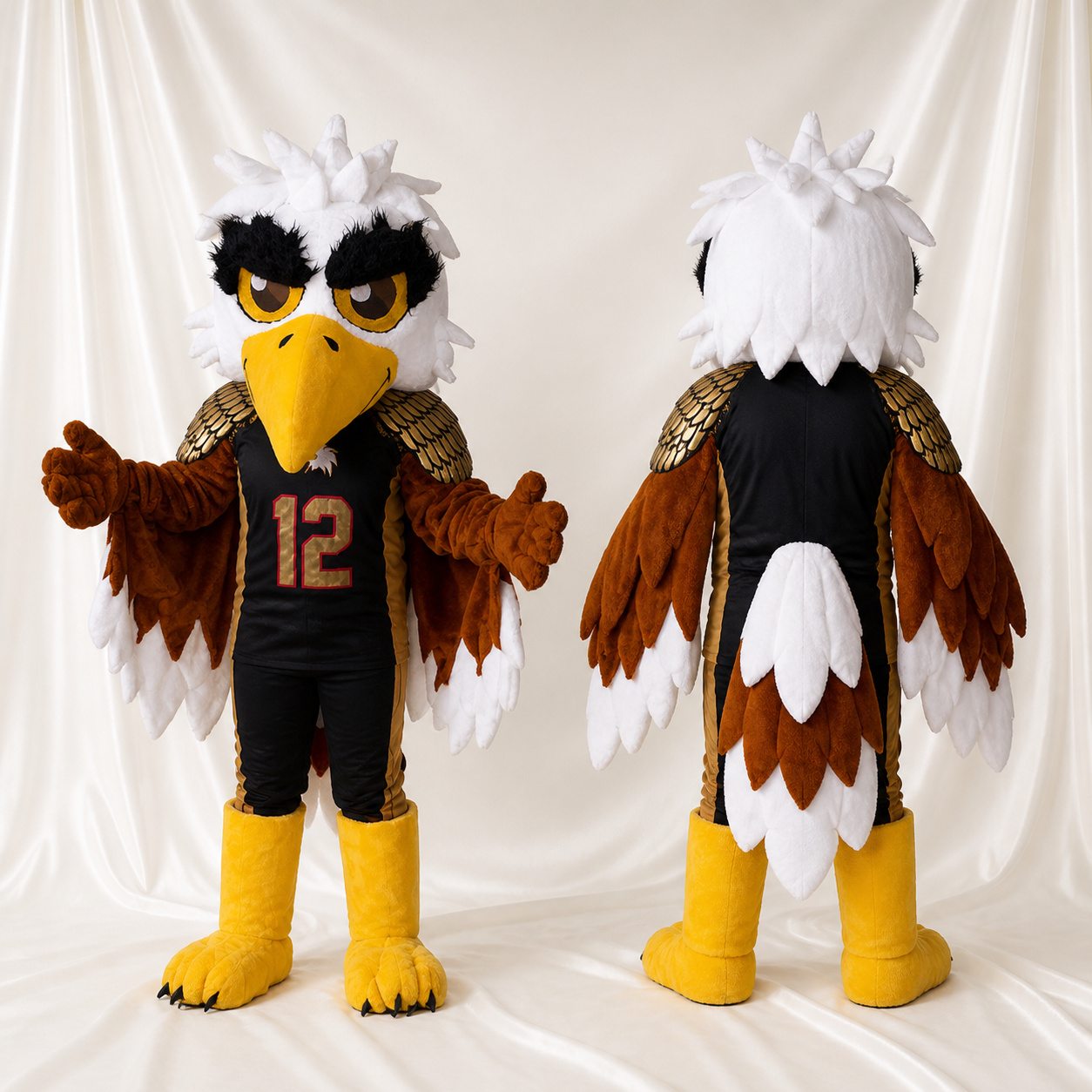 Aigle Athlète Marron et Noir Costume de mascotte intégral pour adultes Événements sportifs