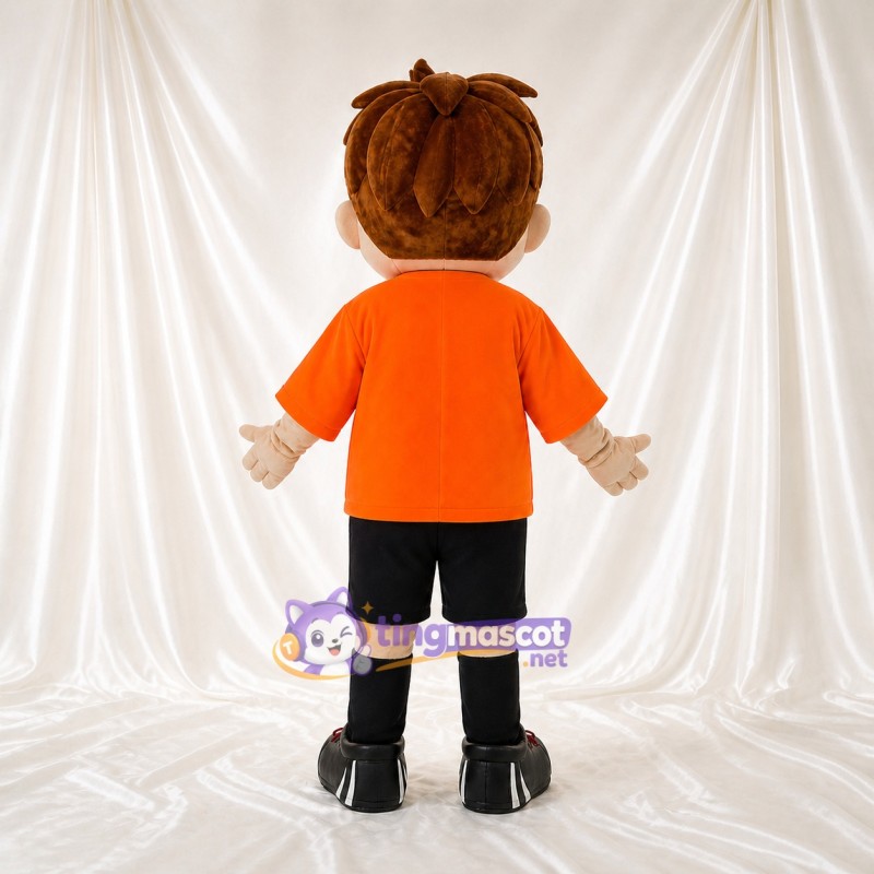 Orange Expressiver Farb Cartoon Junge Maskottchenkostüm Ganzkörper für Erwachsene Schulen