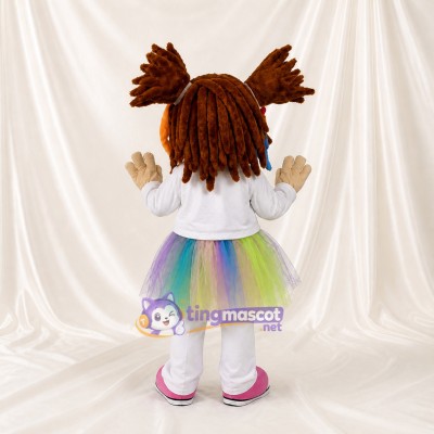 White Tutu Girl Mascot Costume Full Body for Adults School Events
