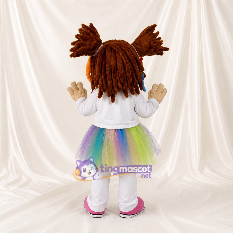 White Tutu Girl Mascot Costume Full Body for Adults School Events