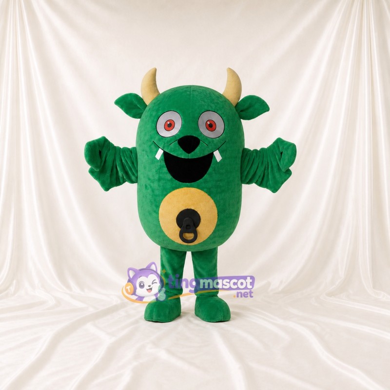 Green Monster Mascot Costume Full Body for Adults School Events