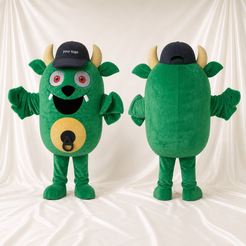 Green Monster Mascot Costume Full Body for Adults School Events