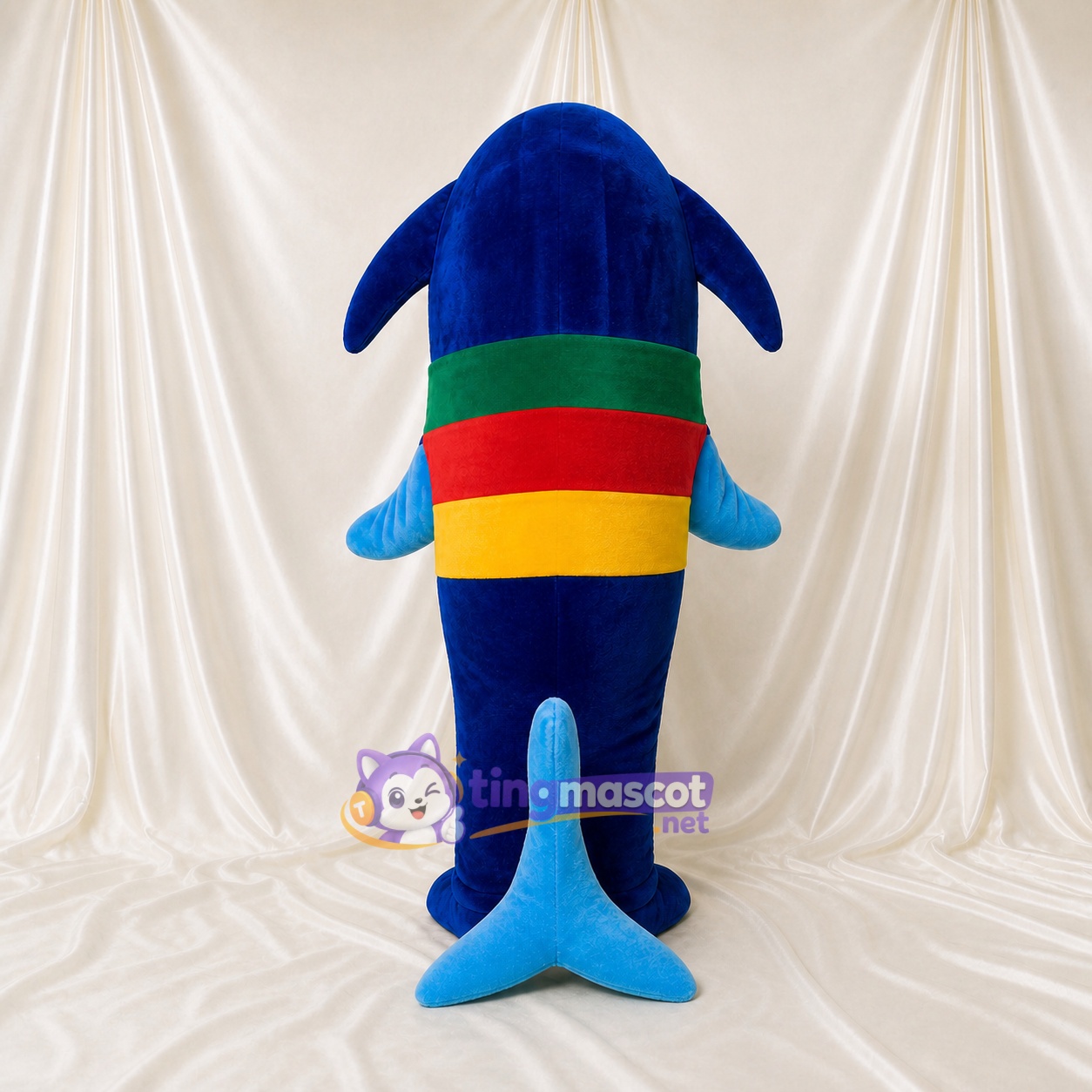 Blauer Delfin Maskottchenkostüm Ganzkörper für Erwachsene Schulveranstaltungen Blauer Delfin Maskottchenkostüm Ganzkörper für Erwachsene Schulveranstaltungen