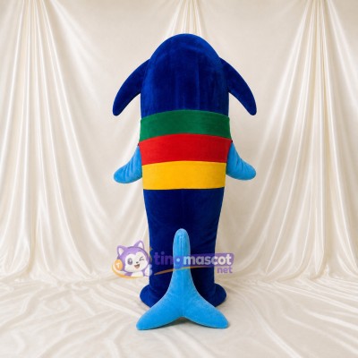 Blue Dolphin Mascot Costume Full Body for Adults School Events